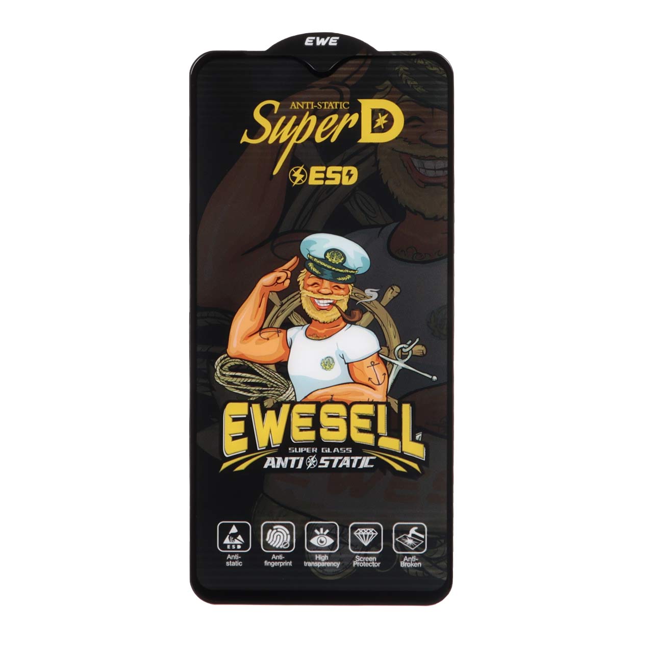 محافظ صفحه نمایش شیشه ای Full Cover Super D Esd Ewesell مدل Samsung A10 / A10S / M10 / M20 / M01S (بدون پک)